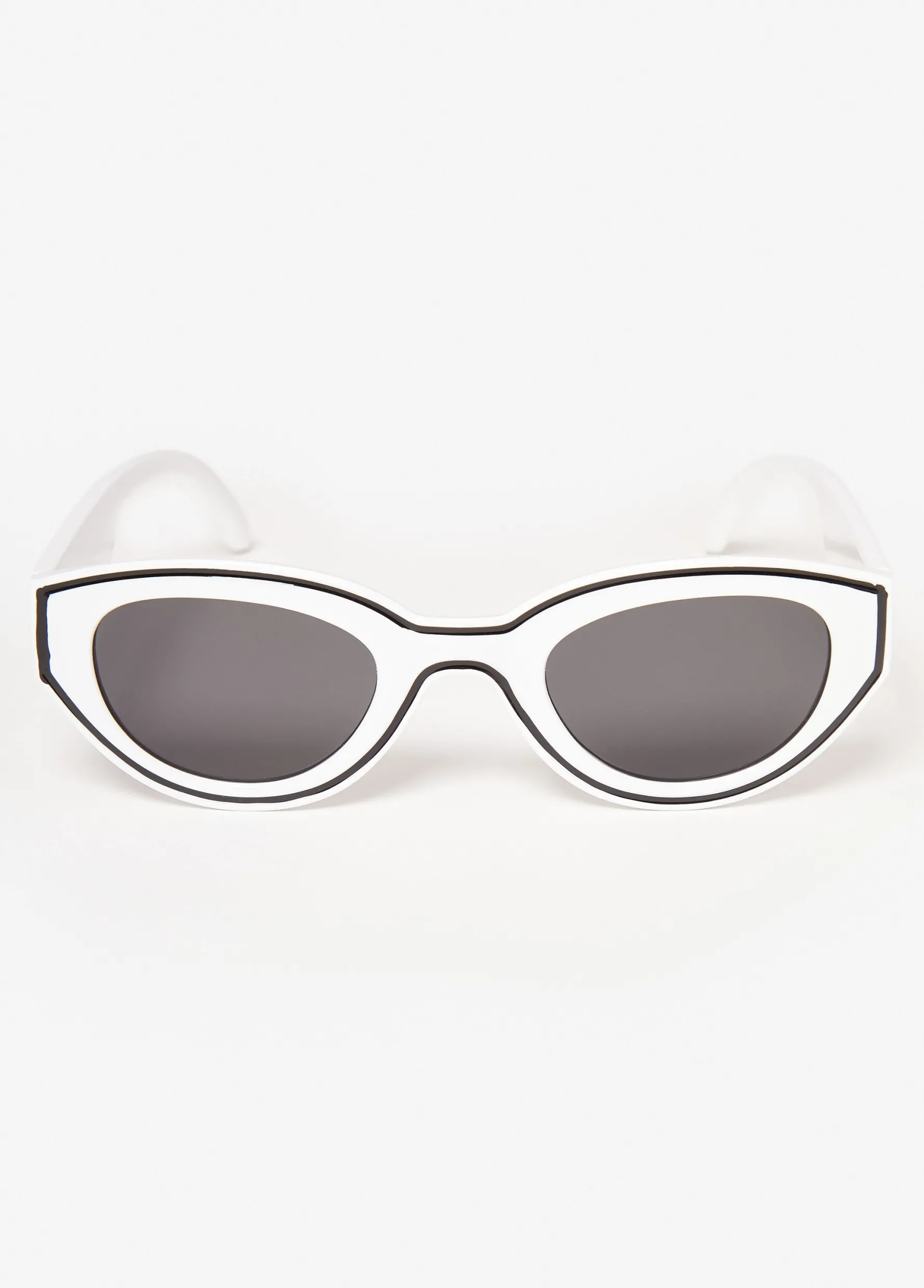 Discount Ashley Stewart Outlined Cat Eye Sunglasses White