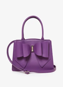 Best Ashley Stewart Oversize Bow Embellished Tote Purple Magic
