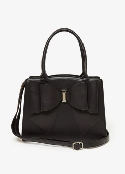Outlet Ashley Stewart Oversized Bow Embellished Tote Black