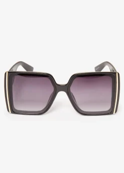 Fashion Ashley Stewart Oversized Square Tinted Sunglasses Black