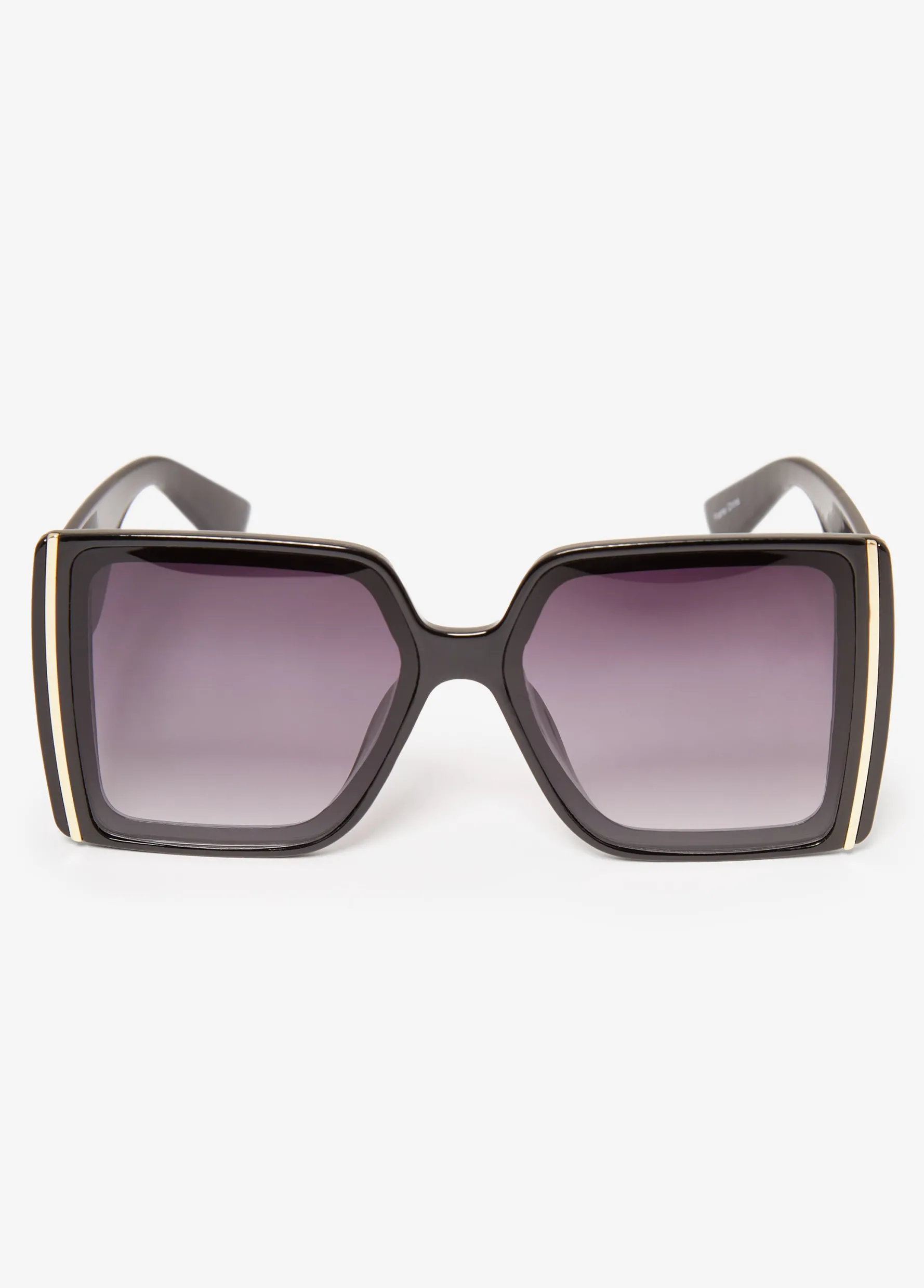 Fashion Ashley Stewart Oversized Square Tinted Sunglasses Black