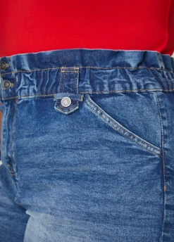 Fashion Ashley Stewart Paperbag Denim Shorts