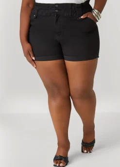 Fashion Ashley Stewart Paperbag Denim Shorts