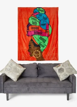 Clearance Ashley Stewart Pardon My Fro™ Adira Blanket Orange