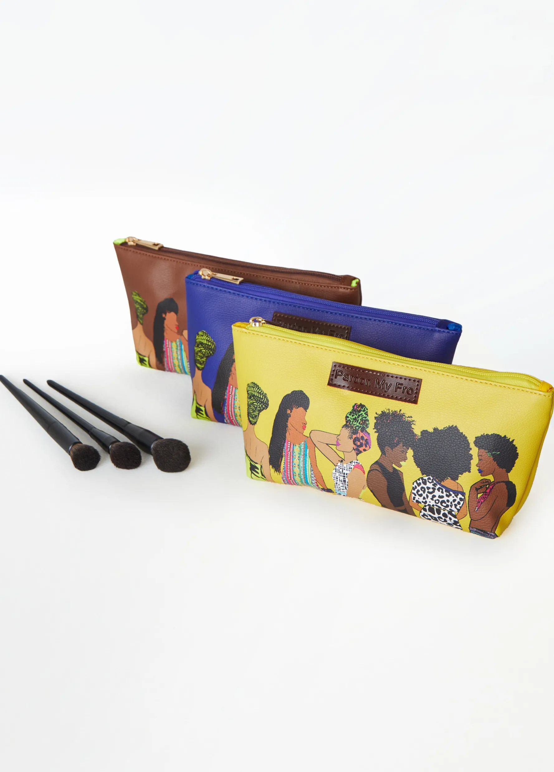 Best Ashley Stewart Pardon My Fro™ Squad Cosmetic Bag Blue