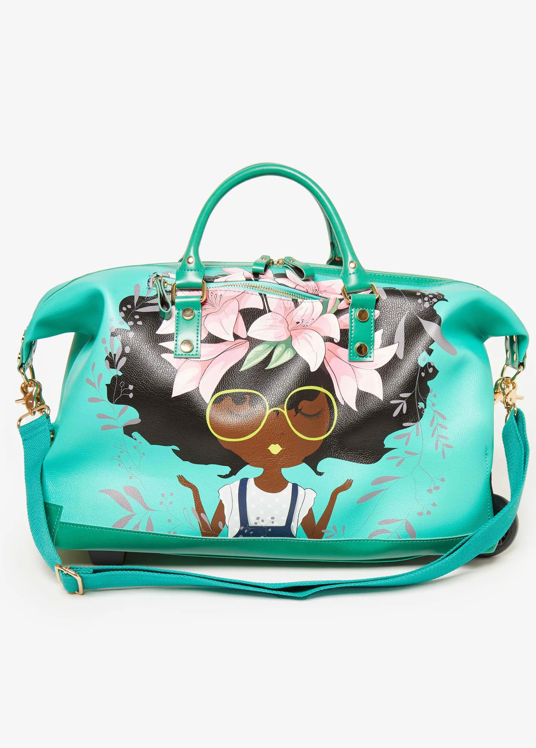 Best Ashley Stewart Pardon My Fro™ The Lily Roller Bag Teal