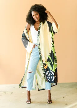Online Ashley Stewart Pardon My Fro™ Ziggy Kimono Black