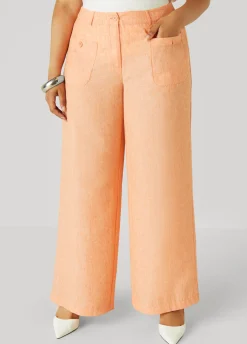 Discount Ashley Stewart Patch Pocket Slub Wide Leg Pants