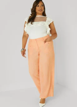 Discount Ashley Stewart Patch Pocket Slub Wide Leg Pants