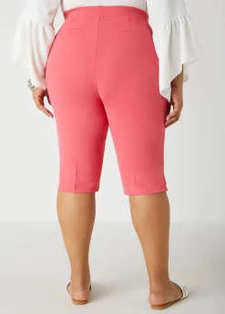 Fashion Ashley Stewart Pintucked Crepe Shorts