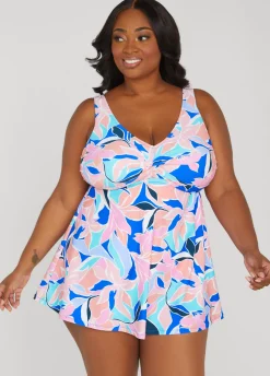 Online Ashley Stewart Raisins Curve Lucia Swimdress Multi