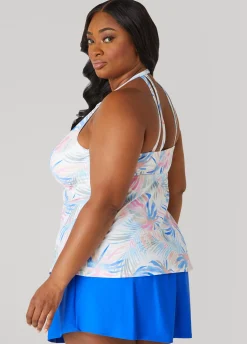 Clearance Ashley Stewart Raisins Curve Rosalie Printed Top White
