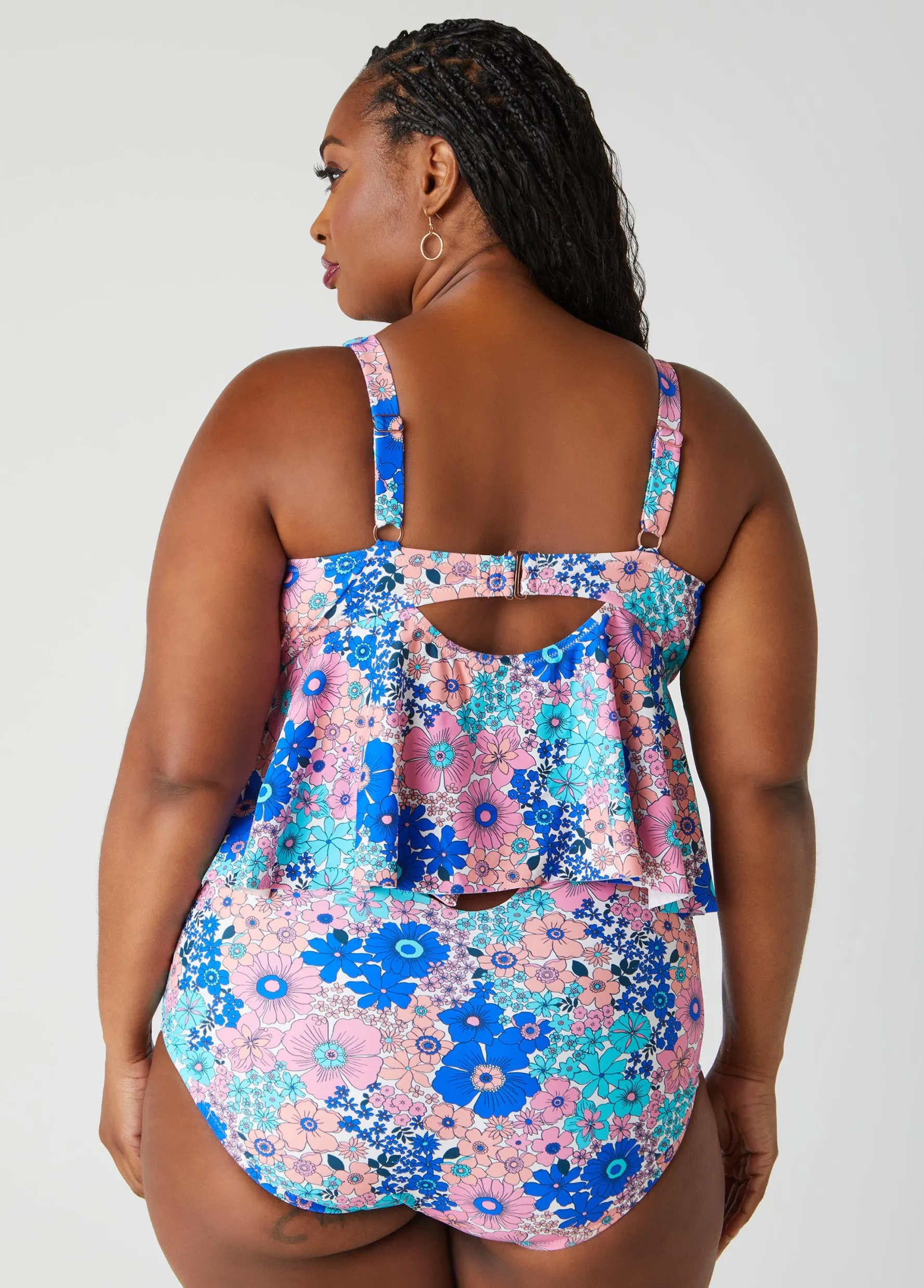 Clearance Ashley Stewart Raisins Curve Topanga Tankini Top Multi