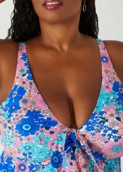 Clearance Ashley Stewart Raisins Curve Topanga Tankini Top Multi