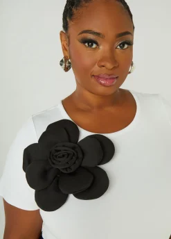 Best Ashley Stewart Rosette Jersey Tee White