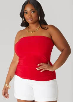 New Ashley Stewart Ruched Tube Top