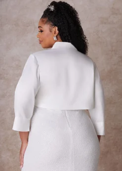 Hot Ashley Stewart Sateen Bridal Bolero White