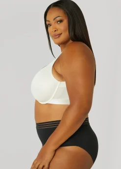 New Ashley Stewart Satin Underwire Minimizer Bra Ivory