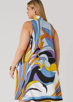 Online Ashley Stewart Scarf Print Swing Dress Multi