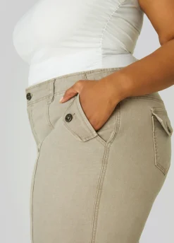Sale Ashley Stewart Seam Detailed Denim Capris