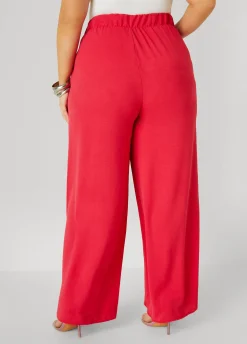 Online Ashley Stewart Seamed Textured Wide Leg Pants