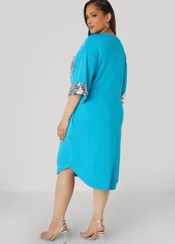 Outlet Ashley Stewart Sequined Terry T Shirt Dress