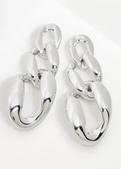 Online Ashley Stewart Tone Chain Earrings Silver