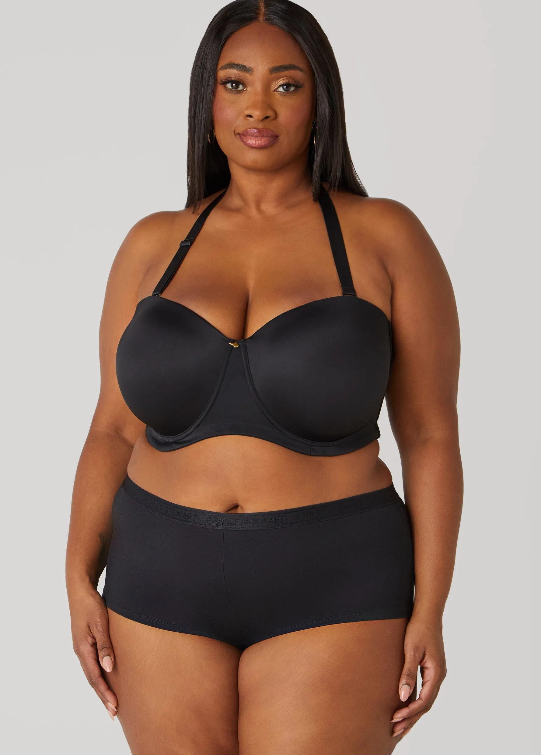 New Ashley Stewart Six Way Convertible Butterfly Bra Black