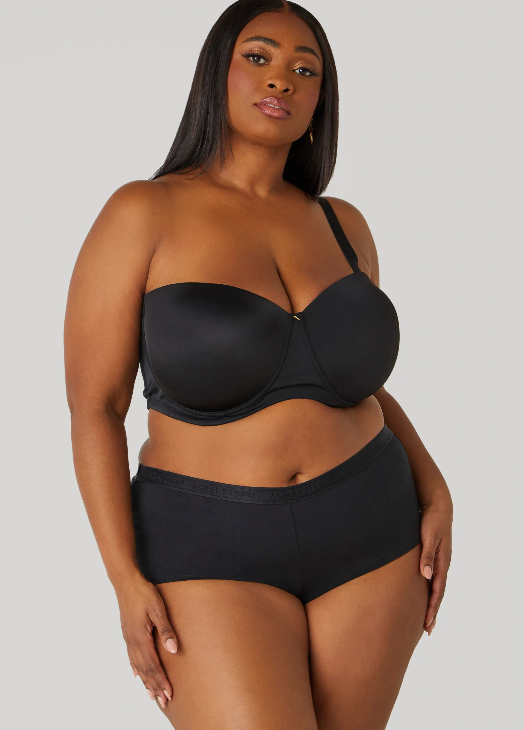 New Ashley Stewart Six Way Convertible Butterfly Bra Black