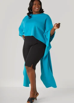 Clearance Ashley Stewart Split Back Hi Low Duster Top