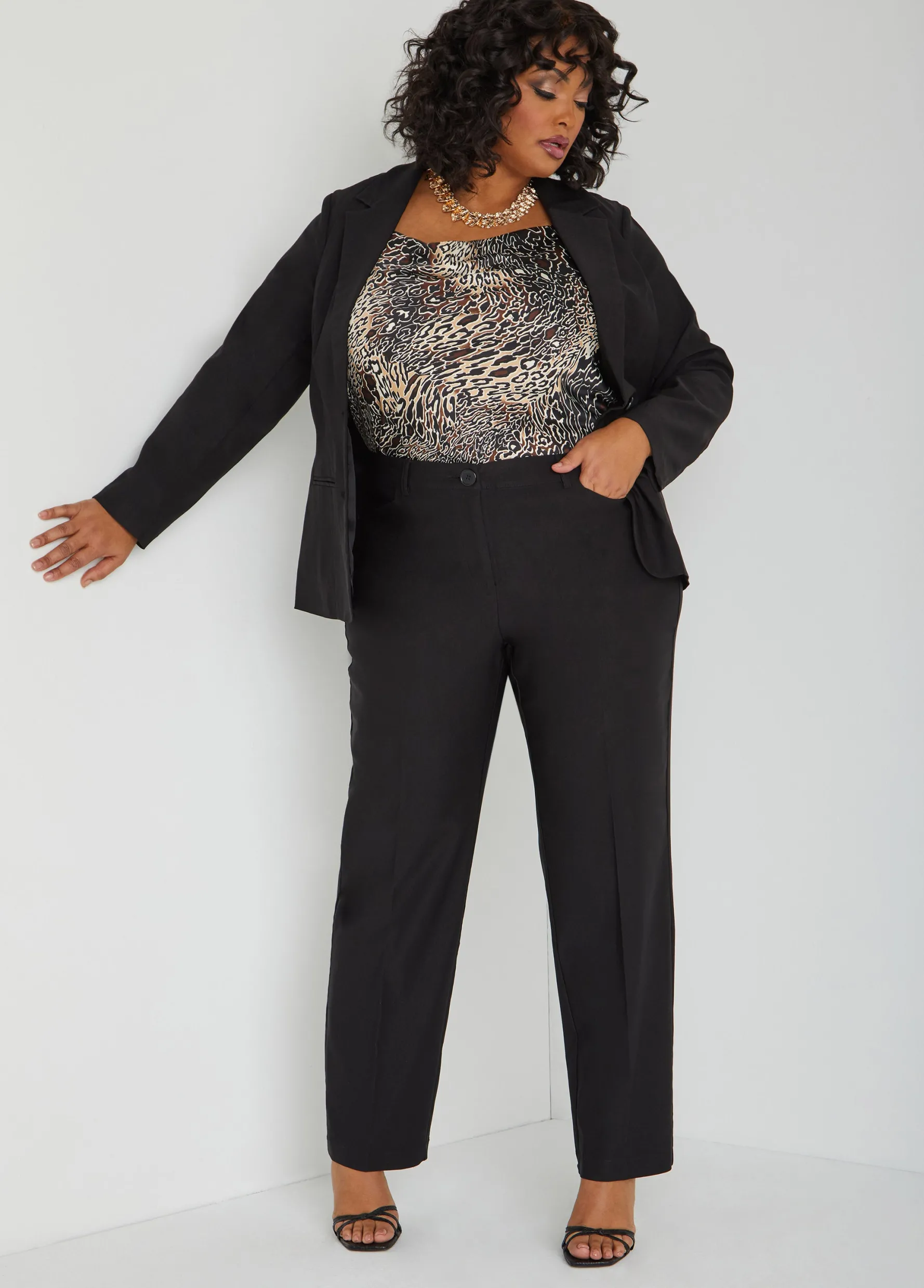Discount Ashley Stewart Stretch Twill Millennium Blazer Black