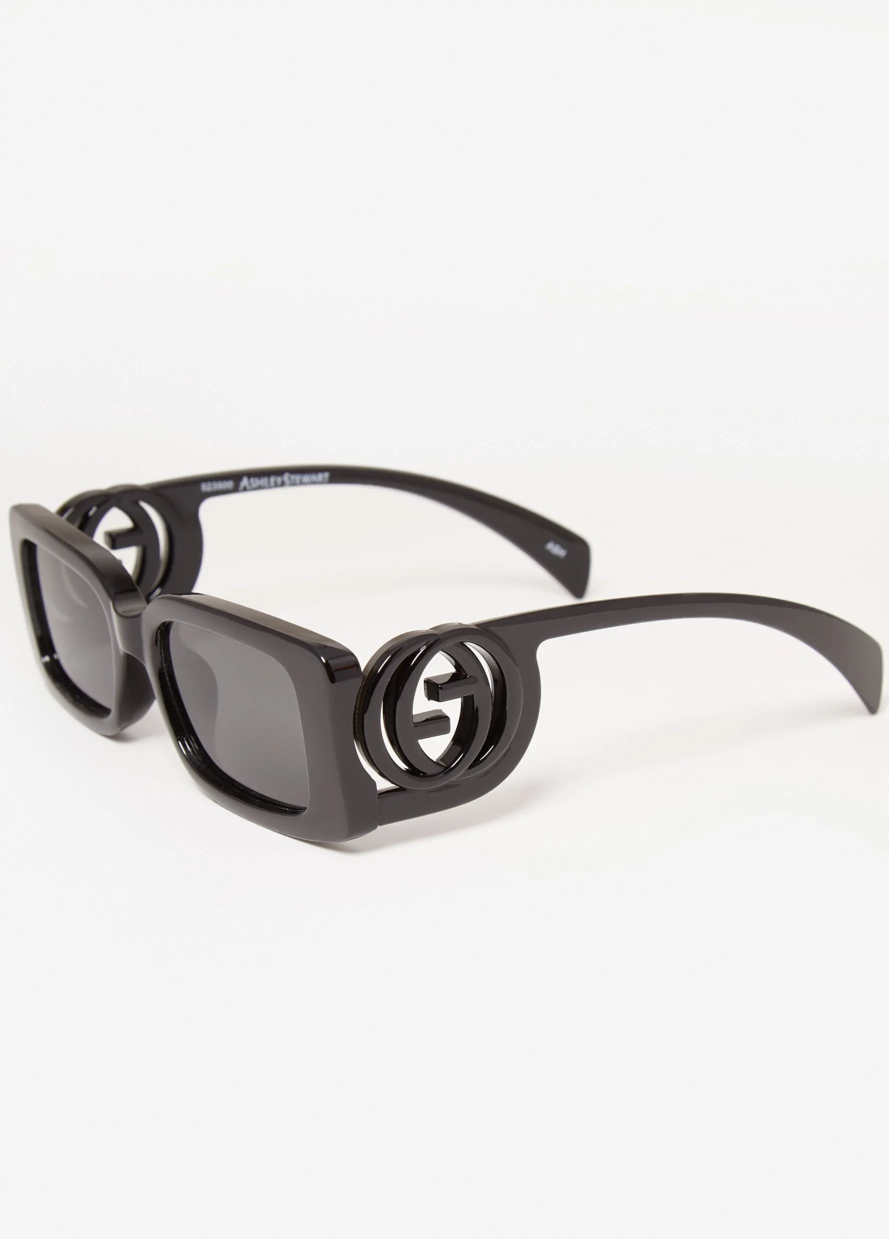 Outlet Ashley Stewart Swirl Detail Rectangle Sunglasses Black