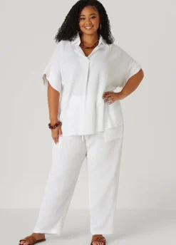 Sale Ashley Stewart Textured Cotton Gauze Top