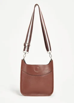 Online Ashley Stewart Textured Faux Leather Crossbody Caramel Cafe