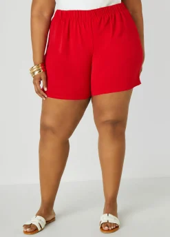 Fashion Ashley Stewart Textured Mid Rise Shorts