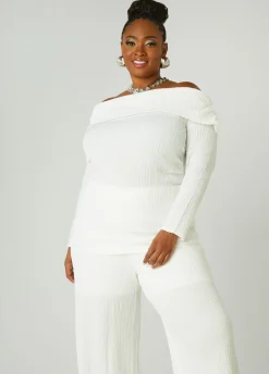 Discount Ashley Stewart Textured Off The Shoulder Top