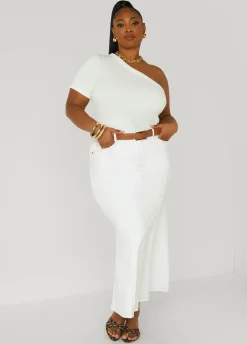 Sale Ashley Stewart Textured One Shoulder Top