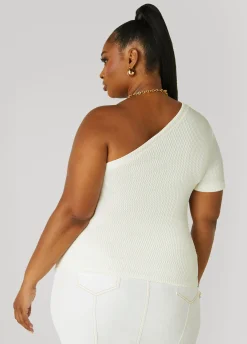 Sale Ashley Stewart Textured One Shoulder Top