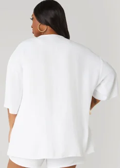 Online Ashley Stewart Textured Open Front Jacket