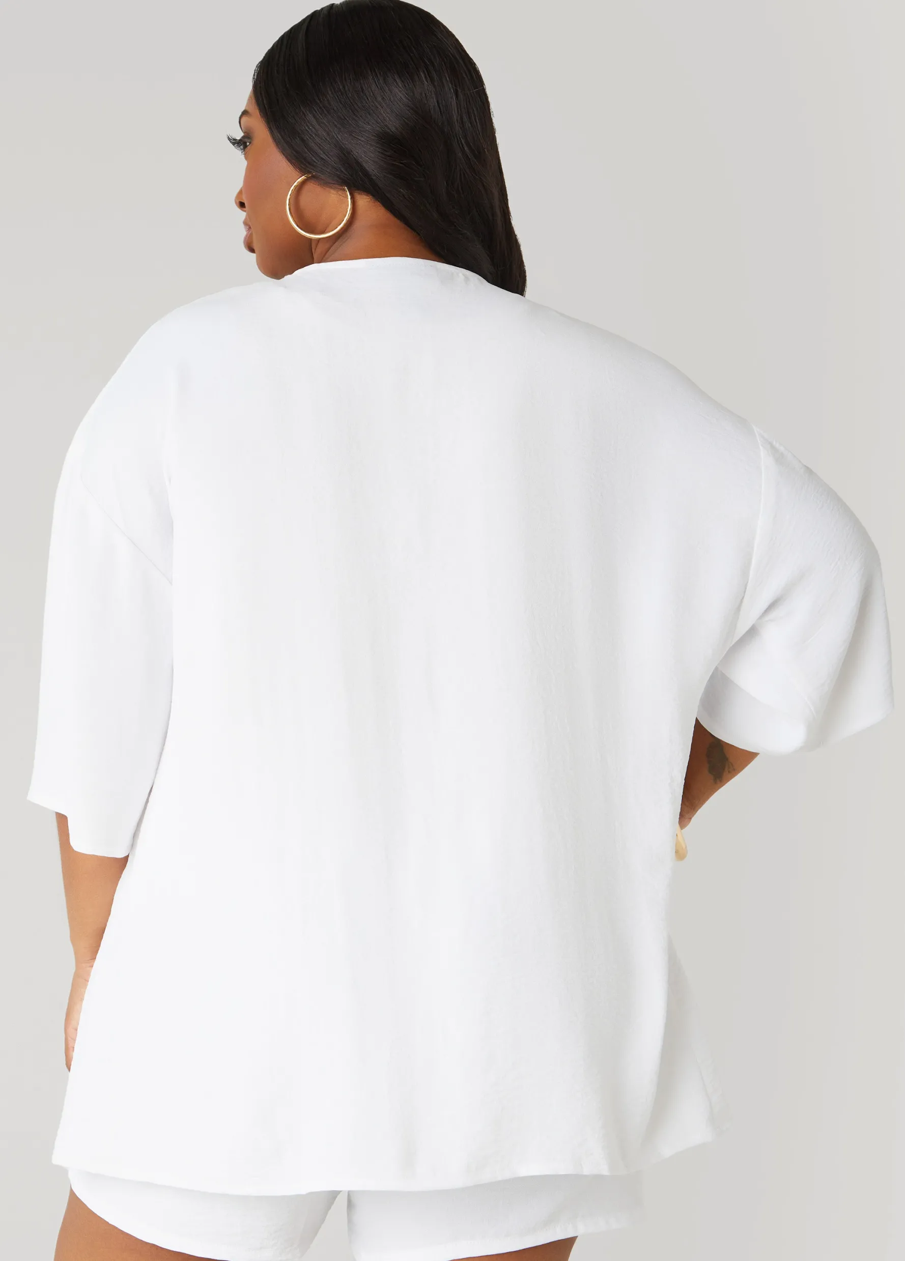 Online Ashley Stewart Textured Open Front Jacket