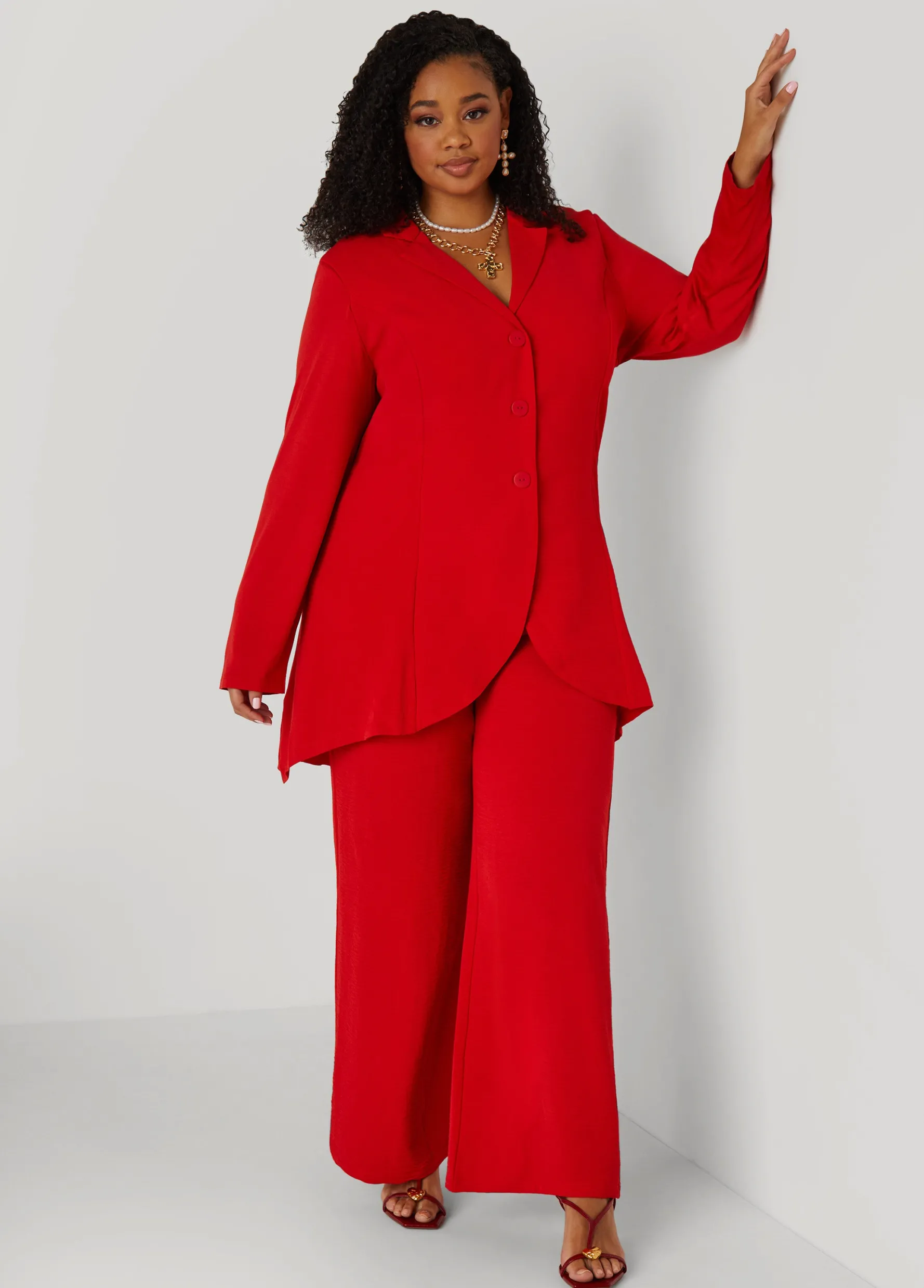 New Ashley Stewart Textured Paneled Jacket