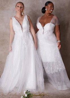 Fashion Ashley Stewart The Alanna Princess Wedding Gown Egret