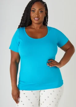 Online Ashley Stewart The Basic Scoop Neck Jersey Tee