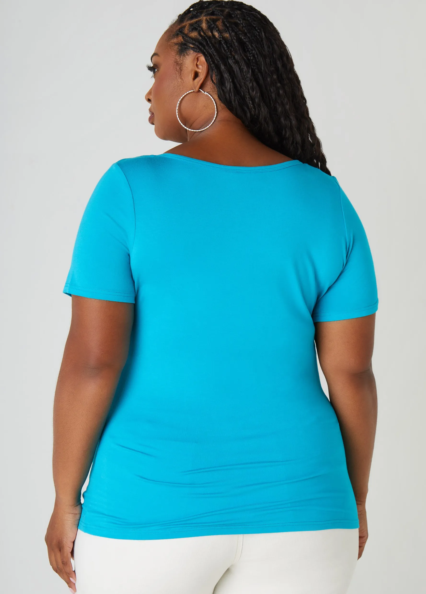 Online Ashley Stewart The Basic Scoop Neck Jersey Tee