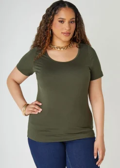 Online Ashley Stewart The Basic Scoop Neck Jersey Tee