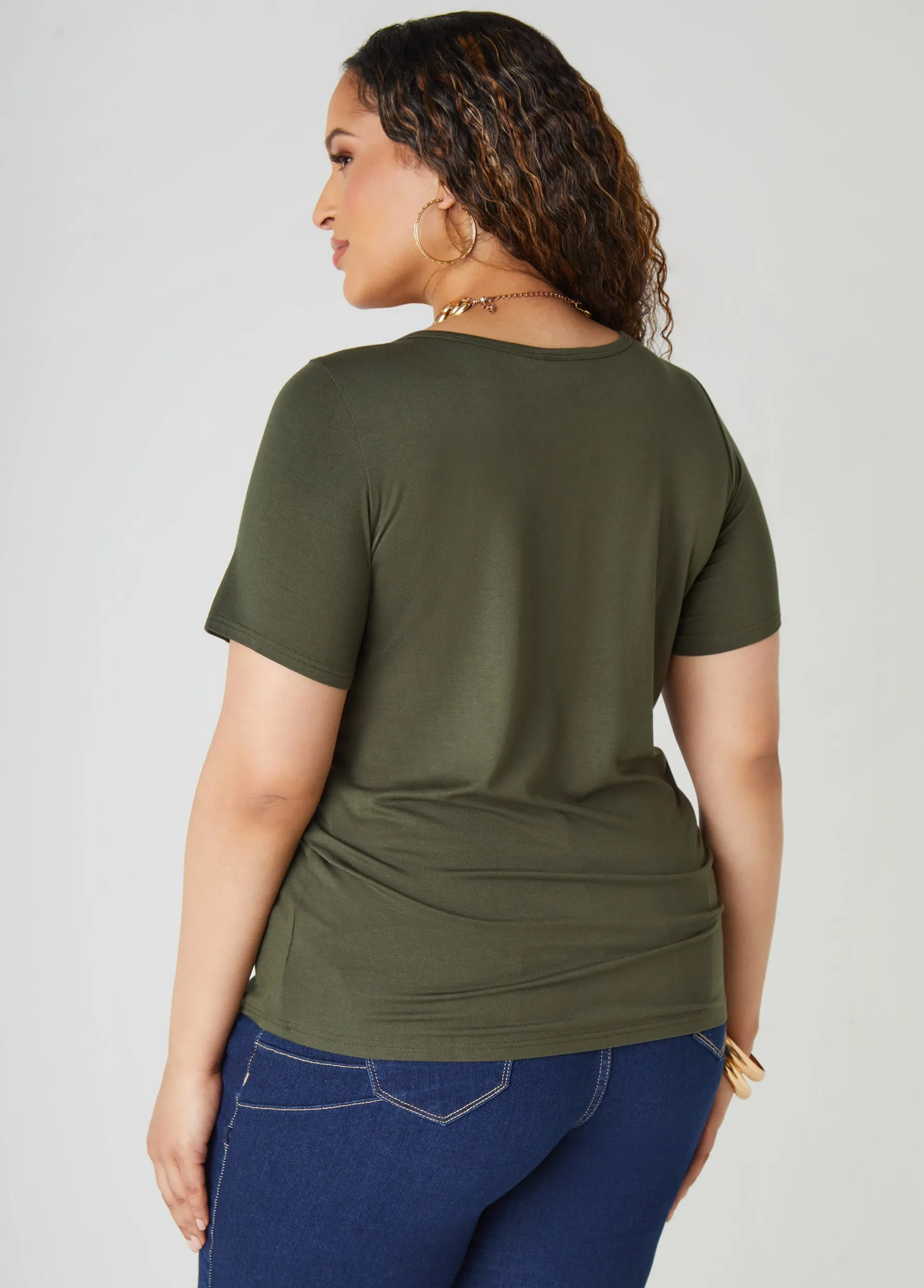 Online Ashley Stewart The Basic Scoop Neck Jersey Tee