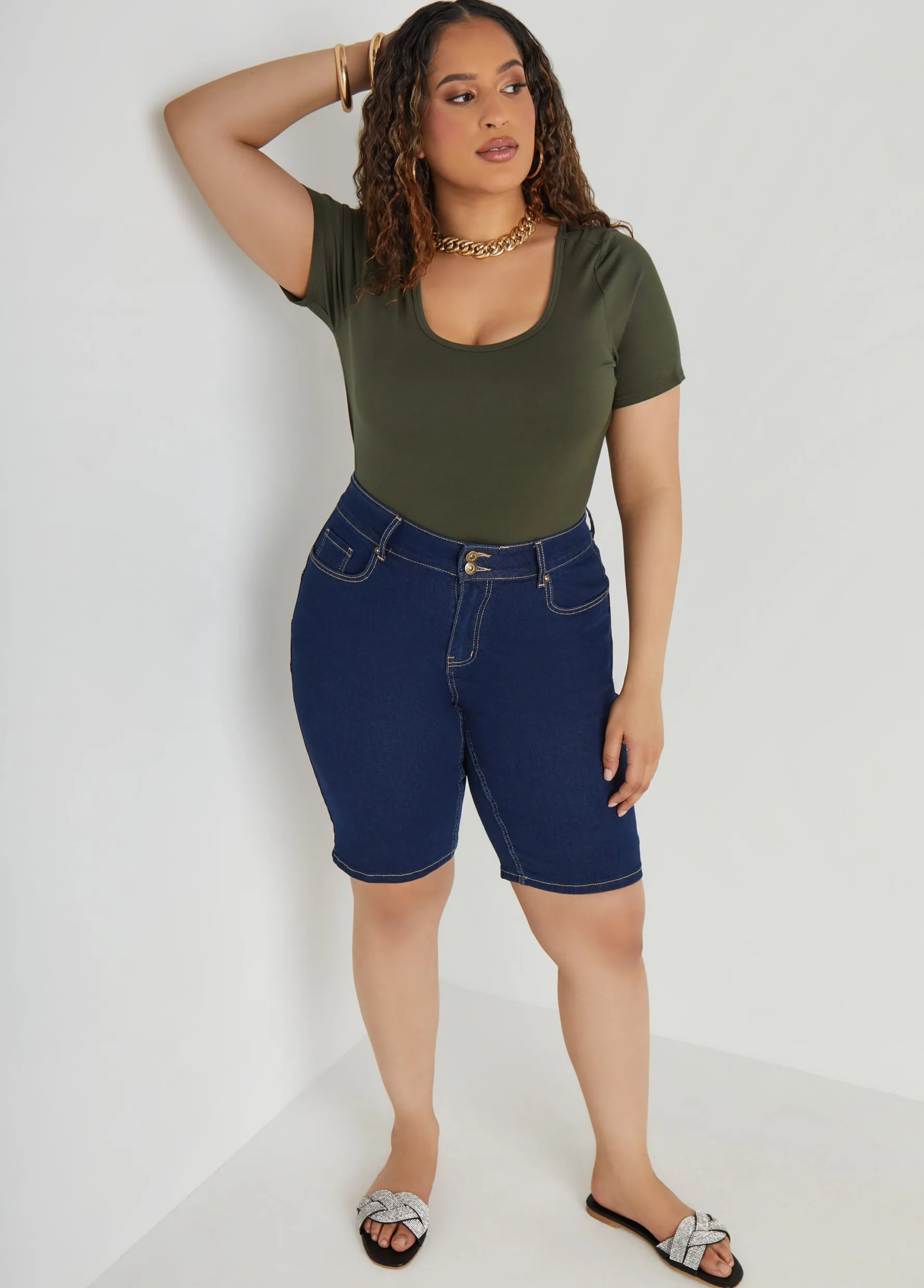 Online Ashley Stewart The Basic Scoop Neck Jersey Tee