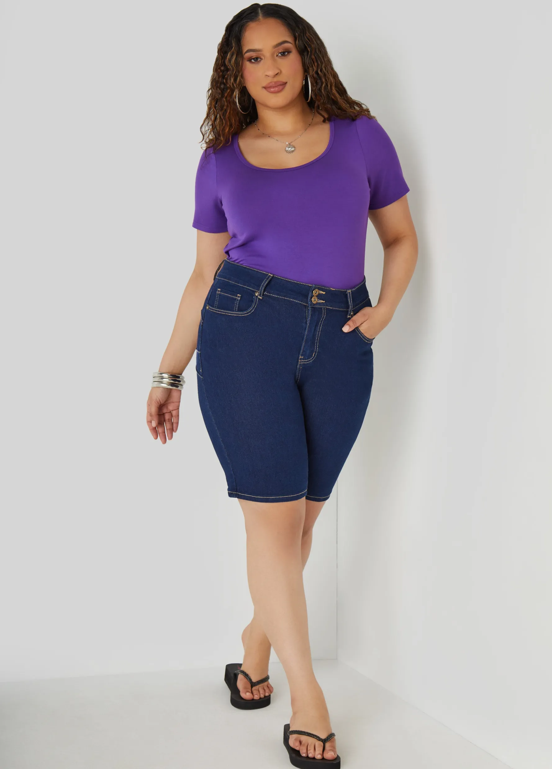 Online Ashley Stewart The Basic Scoop Neck Jersey Tee