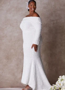 Clearance Ashley Stewart The Bianca Wedding Gown White