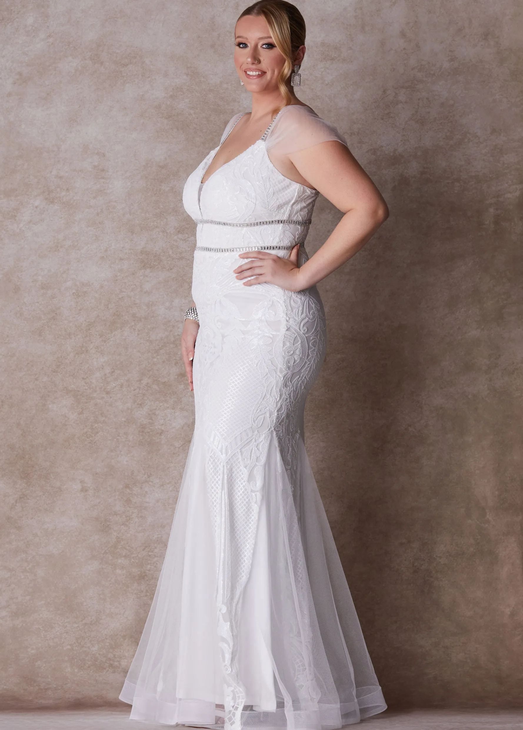 Online Ashley Stewart The Celeste Wedding Gown Egret